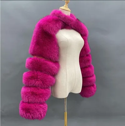 Fashion Women Autumn Winter Faux Fur Plush Short Coat