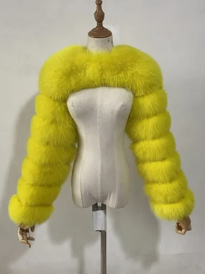 Fashion Women Autumn Winter Faux Fur Plush Short Coat