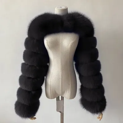 Fashion Women Autumn Winter Faux Fur Plush Short Coat