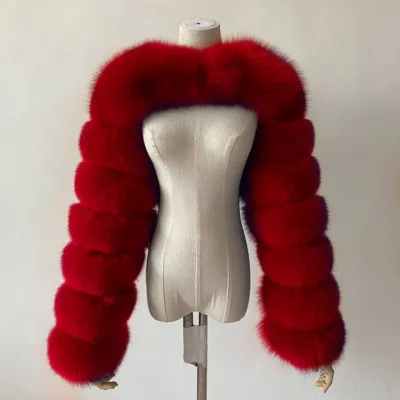 Fashion Women Autumn Winter Faux Fur Plush Short Coat