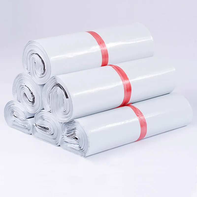 100Pcs/Lot White Courier Bag Express Envelope Clothing Storage Bags Self Adhesive Seal PE Plastic Pouch