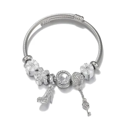Women Fashion Simple Stainless Steel Titanium Bracelet