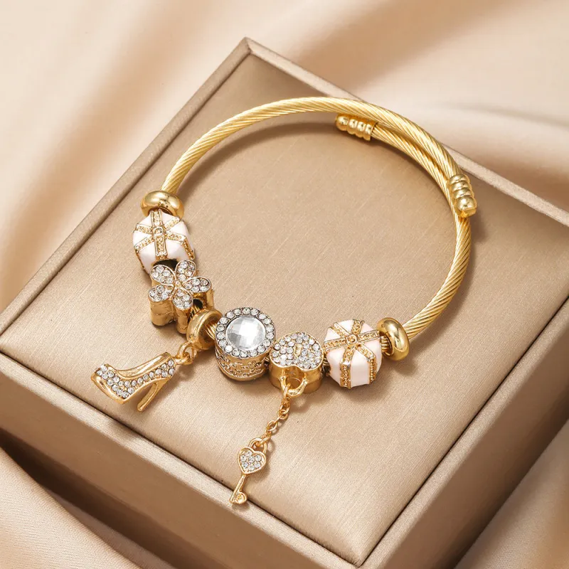 Women Fashion Simple Stainless Steel Titanium Bracelet