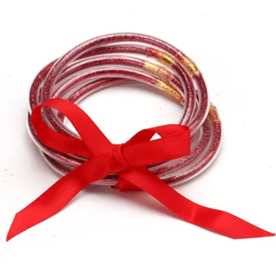 Unisex Fashion Multilayer Silicone Gold Fan Band Bracelet Set