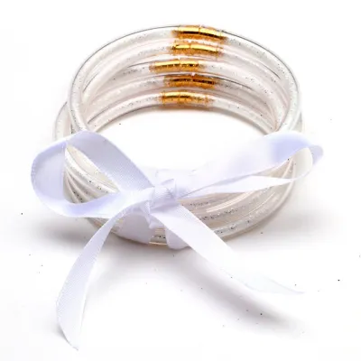 Unisex Fashion Multilayer Silicone Gold Fan Band Bracelet Set