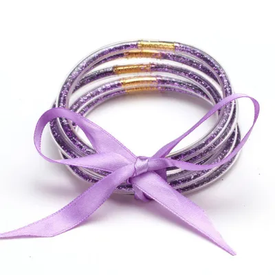 Unisex Fashion Multilayer Silicone Gold Fan Band Bracelet Set