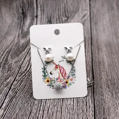 100pcs/set PVC Paper Card Earring Necklace Hanging Hole Packaging Jewelry Cardboard