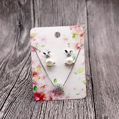 100pcs/set PVC Paper Card Earring Necklace Hanging Hole Packaging Jewelry Cardboard