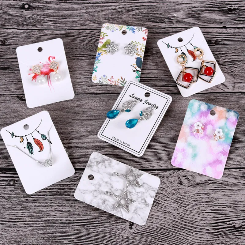 100pcs/set PVC Paper Card Earring Necklace Hanging Hole Packaging Jewelry Cardboard