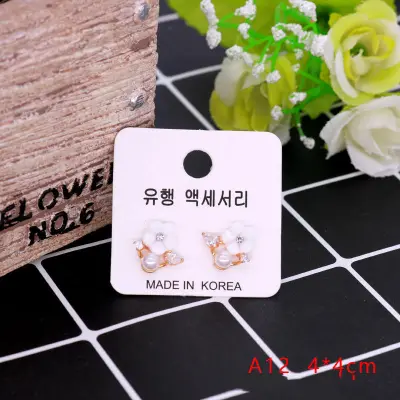 100pcs 4x4cm Kraft Paper Earrings Jewelry Packaging Cardboard