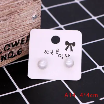 100pcs 4x4cm Kraft Paper Earrings Jewelry Packaging Cardboard