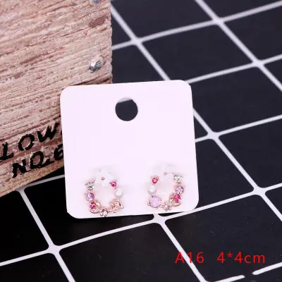 100pcs 4x4cm Kraft Paper Earrings Jewelry Packaging Cardboard