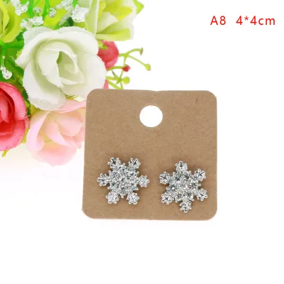 100pcs 4x4cm Kraft Paper Earrings Jewelry Packaging Cardboard