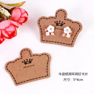 100pcs/set Vintage Kraft Paper Earrings Packaging Jewelry Display Card