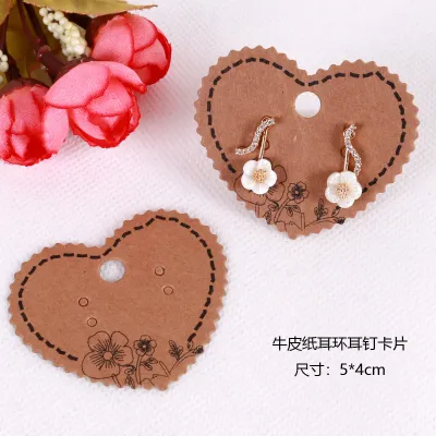 100pcs/set Vintage Kraft Paper Earrings Packaging Jewelry Display Card