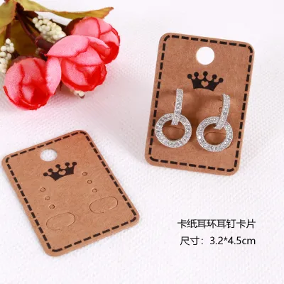 100pcs/set Vintage Kraft Paper Earrings Packaging Jewelry Display Card