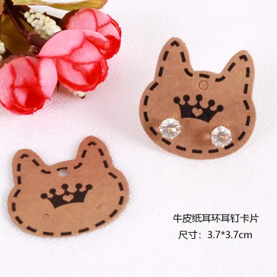100pcs/set Vintage Kraft Paper Earrings Packaging Jewelry Display Card
