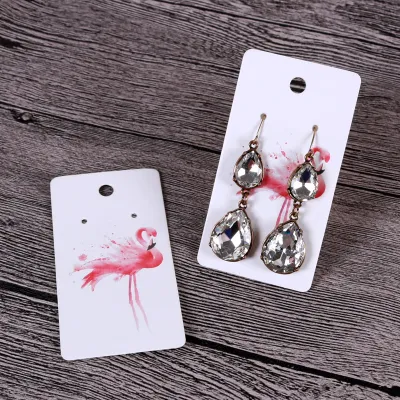 100pcs/set Custom Logo Flower Printed Earrings Card Jewelry Packaging Display Card