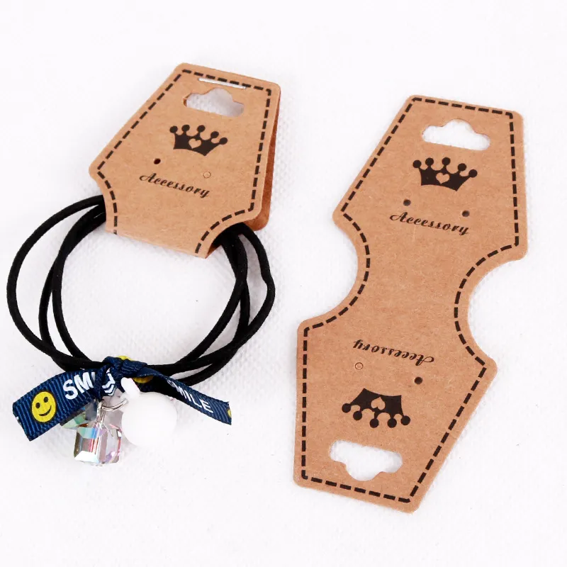 100pcs Kraft Paper Jewelry Packaging Cardboard DIY Necklace Bracelet Hair Accessories Card