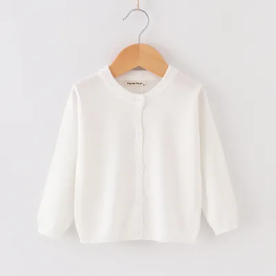 Kids Toddler Unisex Boys Fashion Thin Knit Cotton Jacket Long Sleeves Crew Neck Single-Breasted