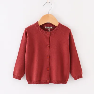 Kids Toddler Unisex Boys Fashion Thin Knit Cotton Jacket Long Sleeves Crew Neck Single-Breasted