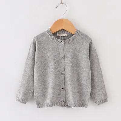 Kids Toddler Unisex Boys Fashion Thin Knit Cotton Jacket Long Sleeves Crew Neck Single-Breasted
