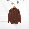 18088 Shell Button Cardigan Brown