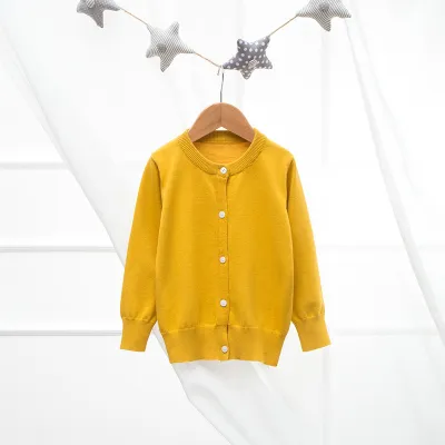 Kids Toddler Unisex Boys Fashion Thin Knit Cotton Jacket Long Sleeves Crew Neck Single-Breasted