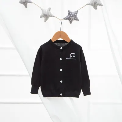 Kids Toddler Unisex Boys Fashion Thin Knit Cotton Jacket Long Sleeves Crew Neck Single-Breasted
