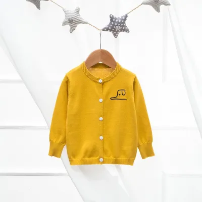 Kids Toddler Unisex Boys Fashion Thin Knit Cotton Jacket Long Sleeves Crew Neck Single-Breasted