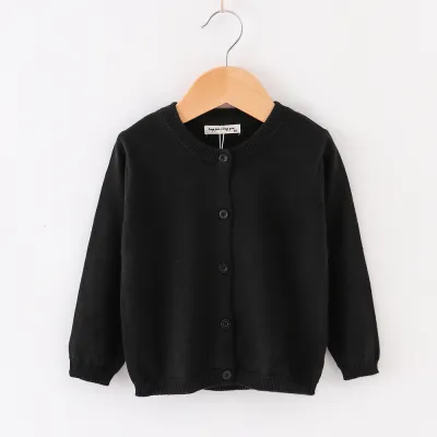 Kids Toddler Unisex Boys Fashion Thin Knit Cotton Jacket Long Sleeves Crew Neck Single-Breasted