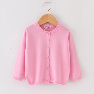 Kids Toddler Unisex Boys Fashion Thin Knit Cotton Jacket Long Sleeves Crew Neck Single-Breasted