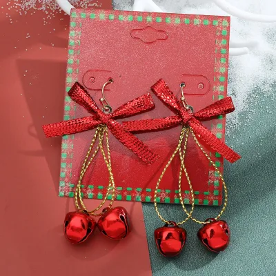 Women Fashion Cute Christmas Oil Drop Simulation Snowflake Elk Stud Earrings