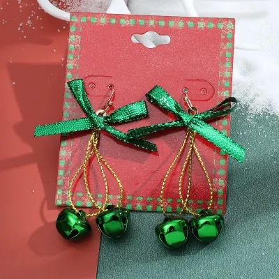 Women Fashion Cute Christmas Oil Drop Simulation Snowflake Elk Stud Earrings