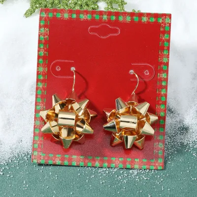 Women Fashion Cute Christmas Oil Drop Simulation Snowflake Elk Stud Earrings
