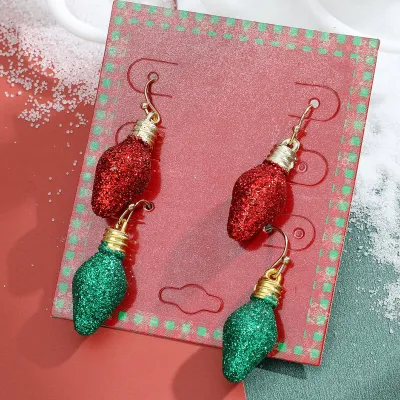 Women Fashion Cute Christmas Oil Drop Simulation Snowflake Elk Stud Earrings