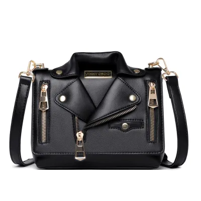 Personalized Fashion Rivet PU Shoulder Handbag Small Square Bag with Zipper