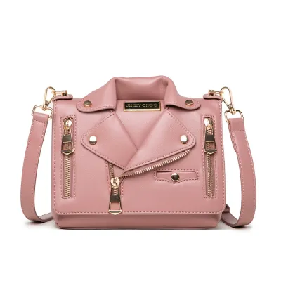 Personalized Fashion Rivet PU Shoulder Handbag Small Square Bag with Zipper