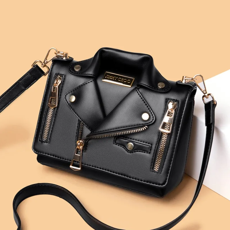 Personalized Fashion Rivet PU Shoulder Handbag Small Square Bag with Zipper