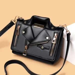 Personalized Fashion Rivet PU Shoulder Handbag Small Square Bag with Zipper