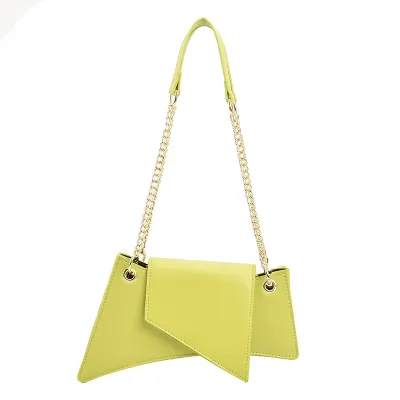 Fashion Personality Solid Color Chain Shoulder Bag Small Square PU