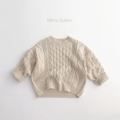 Kids Toddler Girls Boy Fashion Vintage Pullover Knit Twist Sweater