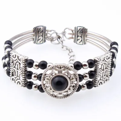 Unisex Fashion Statement Boho Beads Button Bracelet