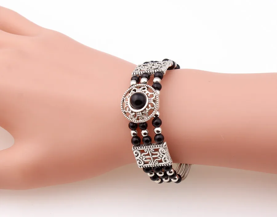 Unisex Fashion Statement Boho Beads Button Bracelet