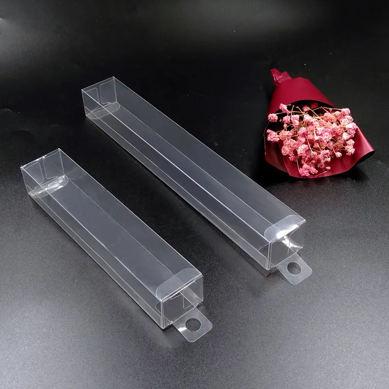 Wholesale 100pcs/Set PVC Transparent Plastic Jewelry Cosmetic Small Hanging Packaging Box