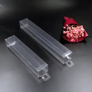Wholesale 100pcs/Set PVC Transparent Plastic Jewelry Cosmetic Small Hanging Packaging Box