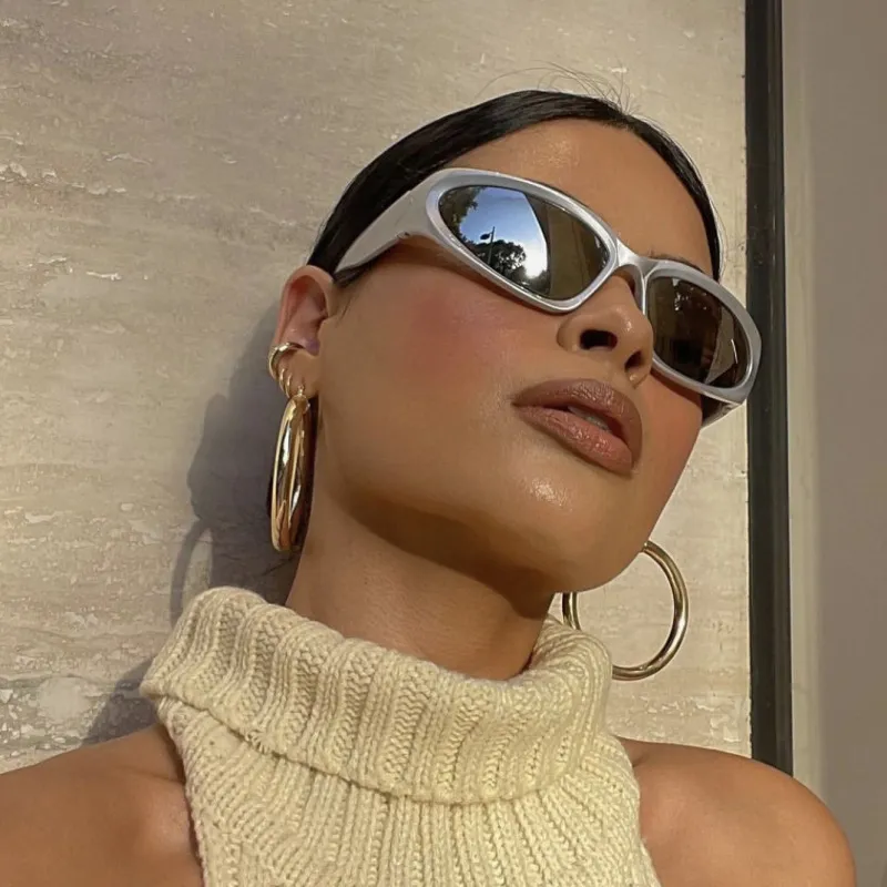 Unisex Fashion Punk Oval Sports Sunglasses