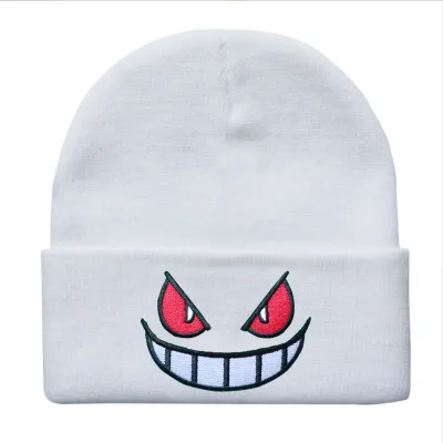 Anime Cartoon Embroidered Knitted Beanie Hip Hop Warm Pullover Hat