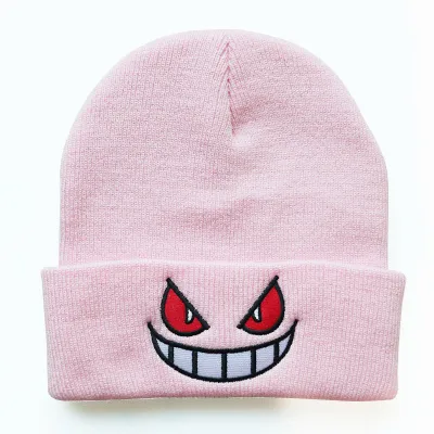 Anime Cartoon Embroidered Knitted Beanie Hip Hop Warm Pullover Hat