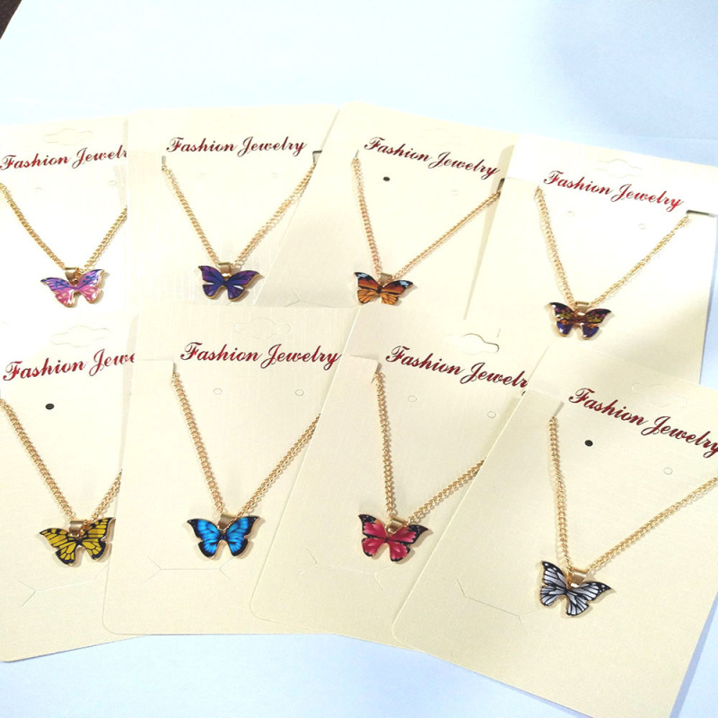 Wholesale Women Fashion Simple Alloy Oil Drop Butterfly
